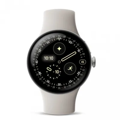 Смарт-часы Google Pixel Watch 4, 41 мм, Porcelain, Bluetooth, Polished Silver/Porcelain, бежевый