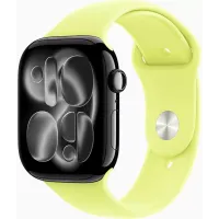 Смарт-часы Apple Watch Series 11, 46 мм, M/L, Jet Black Aluminium Case With Neon Yellow Sport Band, желтый