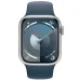 Умные часы Apple Watch Series 9 41mm Silver Aluminum Case with Storm Blue Sport Band (M/L)