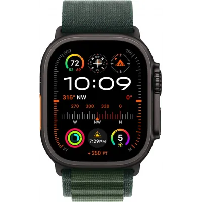 Умные часы Apple Watch Ultra 2 2024 49mm Black Titanium Case with Dark Green Alpine Loop (L)