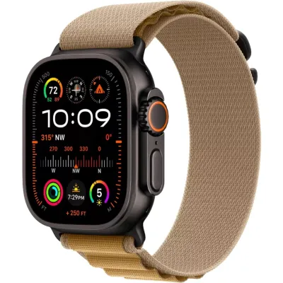 Смарт-часы Apple Watch Ultra 2 2024, 49 мм, LTE, Black Titanium Case with Tan Alpine Loop (L), черный титан с бежевым ремешком Смарт-часы Apple Watch Ultra 2 2024, 49 мм, LTE, Black Titanium Case with Tan Alpine Loop (L), черный титан с бежевым ремешком