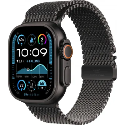 Смарт-часы Apple Watch Ultra 2 2024, 49 мм, LTE, Black Titanium Case with Black Titanium Milanese Loop (L), черный титан с черным титановым ремешком Смарт-часы Apple Watch Ultra 2 2024, 49 мм, LTE, Black Titanium Case with Black Titanium Milanese Loop (L), черный титан с черным титановым ремешком