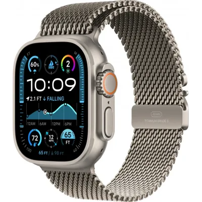 Смарт-часы Apple Watch Ultra 2 2024, 49 мм, LTE, Natural Titanium Case with Natural Titanium Milanese Loop (L), серый титан с серым титановым ремешком Смарт-часы Apple Watch Ultra 2 2024, 49 мм, LTE, Natural Titanium Case with Natural Titanium Milanese Loop (L), серый титан с серым титановым ремешком