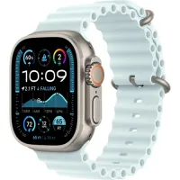 Смарт-часы Apple Watch Ultra 2 2024, 49 мм, LTE, Natural Titanium Case with Ice Blue Ocean Band, титан серый с голубым ремешком Смарт-часы Apple Watch Ultra 2 2024, 49 мм, LTE, Natural Titanium Case with Ice Blue Ocean Band, титан серый с голубым ремешком
