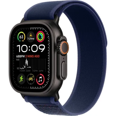Смарт-часы Apple Watch Ultra 2 2024, 49 мм, LTE, Black Titanium Case with Blue Trail Loop (S/M), черный титан с синим ремешком Смарт-часы Apple Watch Ultra 2 2024, 49 мм, LTE, Black Titanium Case with Blue Trail Loop (S/M), черный титан с синим ремешком