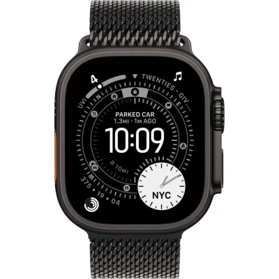Apple Watch Ultra 3 49 мм Black Titanium, Black Milanese Loop (S)